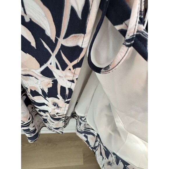 LEITH Floral Wrap Dress Sz. M Navy Blue Pink Nordstrom Work‎ Baby Shower Wedding - Picture 8 of 8